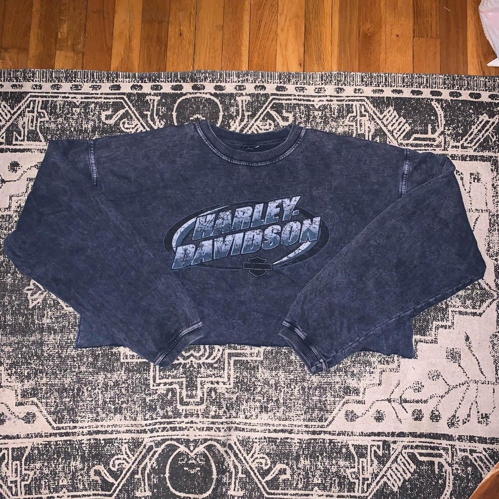 Cropped Harley Davidson Crewneck